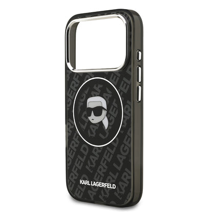 Apple iPhone 17 Pro Kılıf Karl Lagerfeld Orjinal Lisanslı IML Baskılı KL Heads Kapak