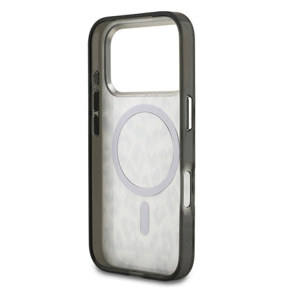 Apple iPhone 17 Pro Kılıf Karl Lagerfeld Orjinal Lisanslı M-safe Şarj Özellikli IML Leopar Baskılı Kapak