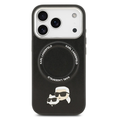Apple iPhone 17 Pro Kılıf Karl Lagerfeld Orjinal Lisanslı M-safe Şarj Özellikli Metal Kamera ve Buton Tasarımlı K&C PU Deri Kapak