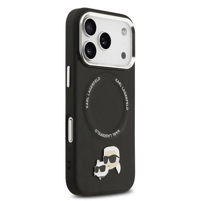 Apple iPhone 17 Pro Kılıf Karl Lagerfeld Orjinal Lisanslı M-safe Şarj Özellikli Metal Kamera ve Buton Tasarımlı K&C PU Deri Kapak