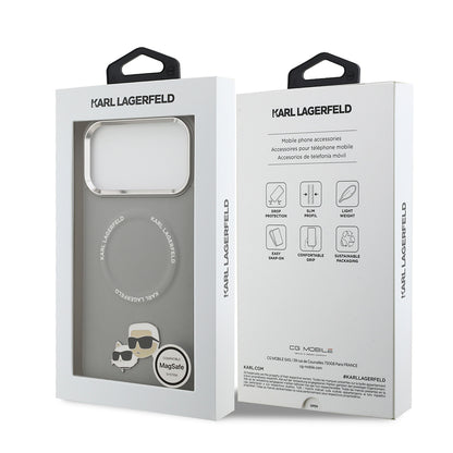 Apple iPhone 17 Pro Kılıf Karl Lagerfeld Orjinal Lisanslı M-safe Şarj Özellikli Metal Kamera ve Buton Tasarımlı K&C PU Deri Kapak