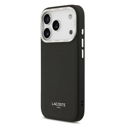 Apple iPhone 17 Pro Kılıf Lacoste Orjinal Lisanslı M-safe Şarj Özellikli Champs Elysees PU Deri Tasarımlı Kapak