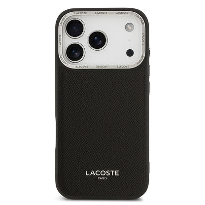Apple iPhone 17 Pro Kılıf Lacoste Orjinal Lisanslı M-safe Şarj Özellikli Champs Elysees PU Deri Tasarımlı Kapak