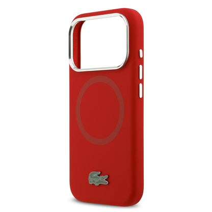 Apple iPhone 17 Pro Kılıf Lacoste Orjinal Lisanslı M-safe Şarj Özellikli İkonik Logolu Metal Kamera Çerçeveli Silikon Kapak