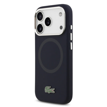 Apple iPhone 17 Pro Kılıf Lacoste Orjinal Lisanslı M-safe Şarj Özellikli İkonik Logolu Metal Kamera Çerçeveli Silikon Kapak