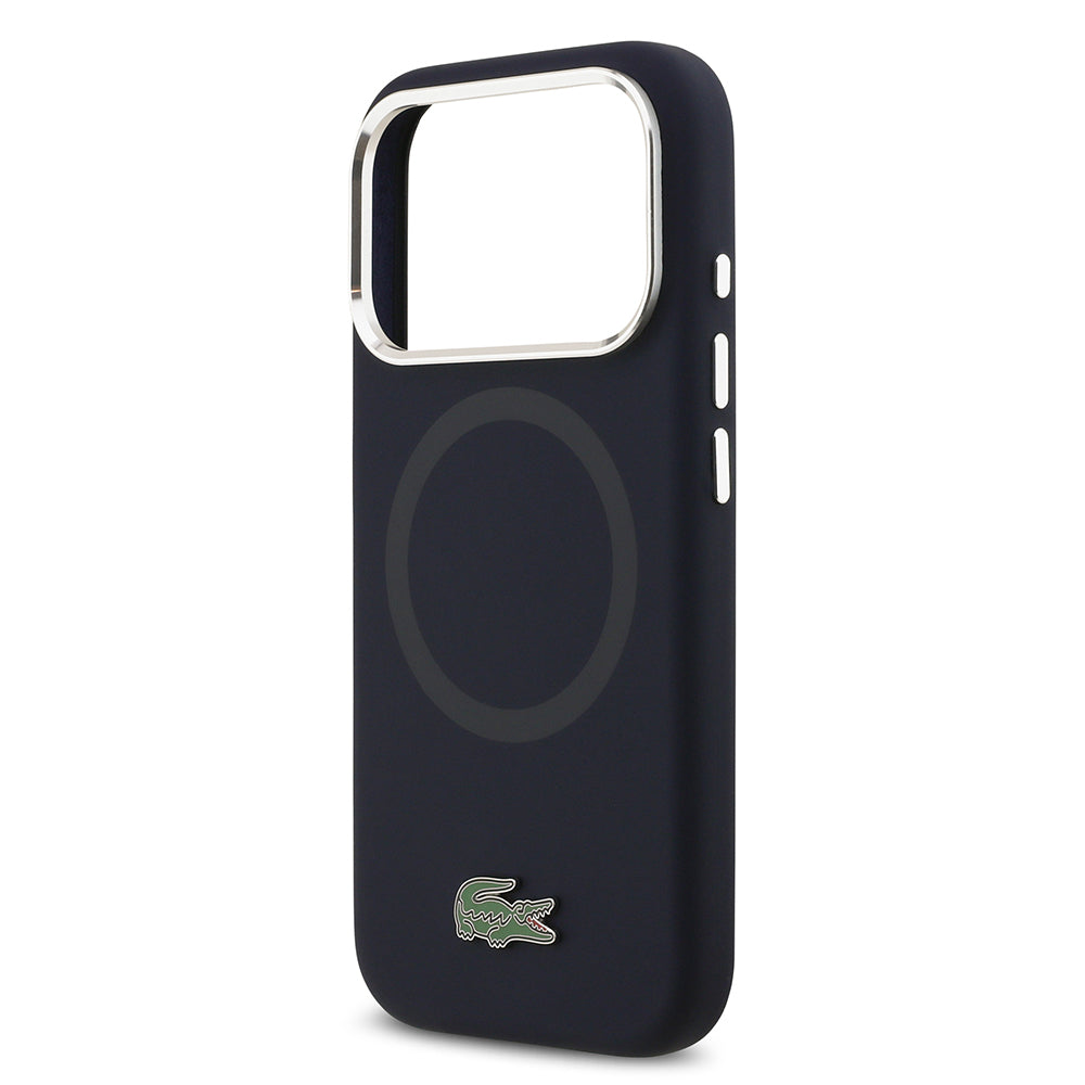 Apple iPhone 17 Pro Kılıf Lacoste Orjinal Lisanslı M-safe Şarj Özellikli İkonik Logolu Metal Kamera Çerçeveli Silikon Kapak