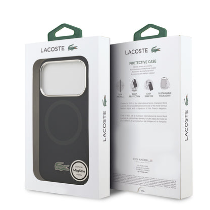 Apple iPhone 17 Pro Kılıf Lacoste Orjinal Lisanslı M-safe Şarj Özellikli İkonik Logolu Metal Kamera Çerçeveli Silikon Kapak