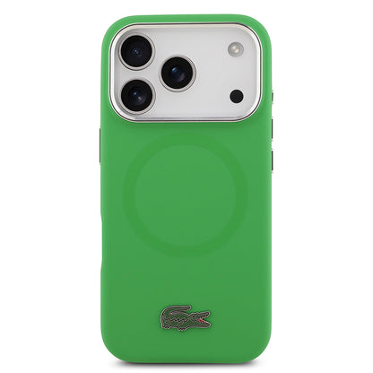 Apple iPhone 17 Pro Kılıf Lacoste Orjinal Lisanslı M-safe Şarj Özellikli İkonik Logolu Metal Kamera Çerçeveli Silikon Kapak