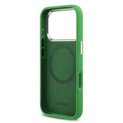 Apple iPhone 17 Pro Kılıf Lacoste Orjinal Lisanslı M-safe Şarj Özellikli İkonik Logolu Metal Kamera Çerçeveli Silikon Kapak