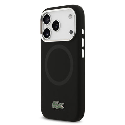 Apple iPhone 17 Pro Kılıf Lacoste Orjinal Lisanslı M-safe Şarj Özellikli İkonik Logolu Metal Kamera Çerçeveli Silikon Kapak