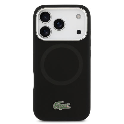 Apple iPhone 17 Pro Kılıf Lacoste Orjinal Lisanslı M-safe Şarj Özellikli İkonik Logolu Metal Kamera Çerçeveli Silikon Kapak