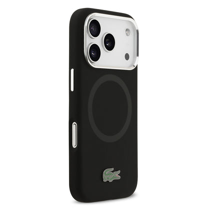 Apple iPhone 17 Pro Kılıf Lacoste Orjinal Lisanslı M-safe Şarj Özellikli İkonik Logolu Metal Kamera Çerçeveli Silikon Kapak