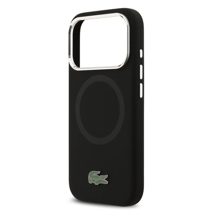 Apple iPhone 17 Pro Kılıf Lacoste Orjinal Lisanslı M-safe Şarj Özellikli İkonik Logolu Metal Kamera Çerçeveli Silikon Kapak