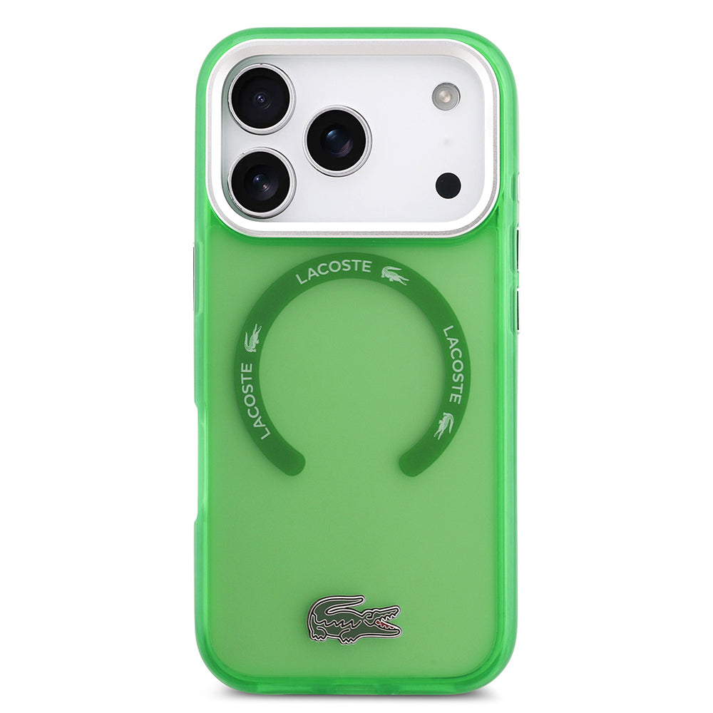 Apple iPhone 17 Pro Kılıf Lacoste Orjinal Lisanslı M-safe Şarj Özellikli İkonik Timsah Logolu Buzlu Kapak
