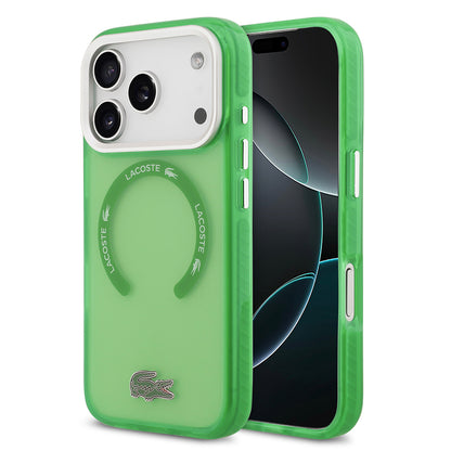 Apple iPhone 17 Pro Kılıf Lacoste Orjinal Lisanslı M-safe Şarj Özellikli İkonik Timsah Logolu Buzlu Kapak