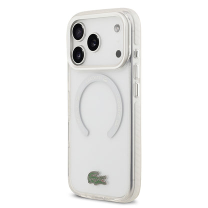 Apple iPhone 17 Pro Kılıf Lacoste Orjinal Lisanslı M-safe Şarj Özellikli İkonik Timsah Logolu Buzlu Kapak
