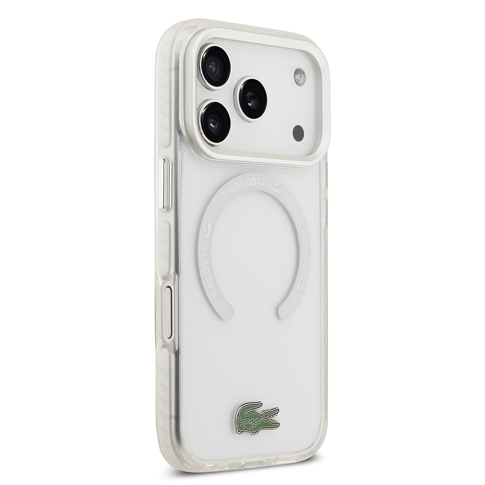 Apple iPhone 17 Pro Kılıf Lacoste Orjinal Lisanslı M-safe Şarj Özellikli İkonik Timsah Logolu Buzlu Kapak
