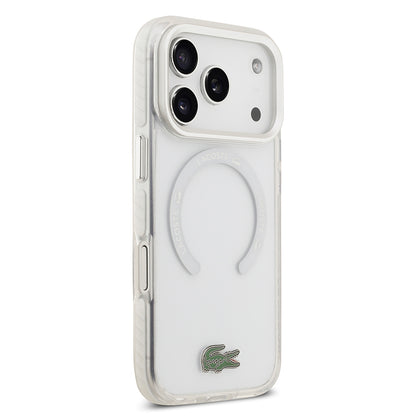 Apple iPhone 17 Pro Kılıf Lacoste Orjinal Lisanslı M-safe Şarj Özellikli İkonik Timsah Logolu Buzlu Kapak