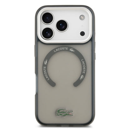 Apple iPhone 17 Pro Kılıf Lacoste Orjinal Lisanslı M-safe Şarj Özellikli İkonik Timsah Logolu Buzlu Kapak