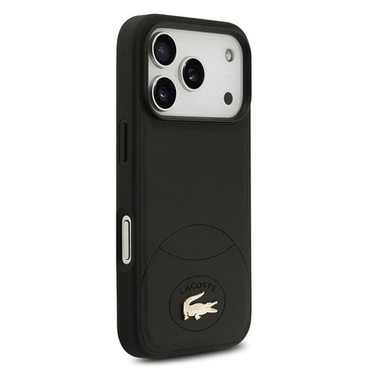 Apple iPhone 17 Pro Kılıf Lacoste Orjinal Lisanslı M-safe Şarj Özellikli PU Deri Tasarımlı Metal Logolu Kapak
