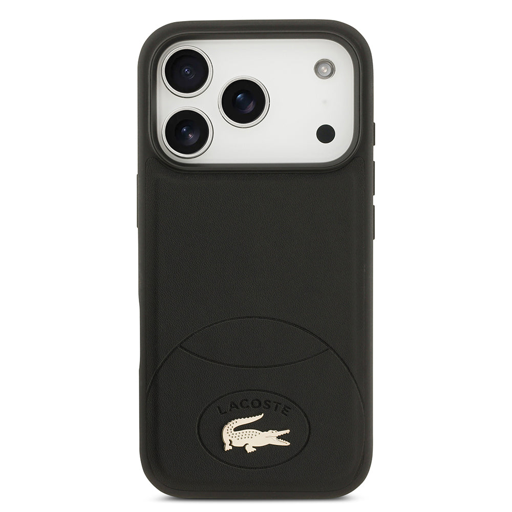 Apple iPhone 17 Pro Kılıf Lacoste Orjinal Lisanslı M-safe Şarj Özellikli PU Deri Tasarımlı Metal Logolu Kapak