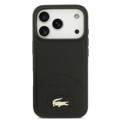 Apple iPhone 17 Pro Kılıf Lacoste Orjinal Lisanslı M-safe Şarj Özellikli PU Deri Tasarımlı Metal Logolu Kapak