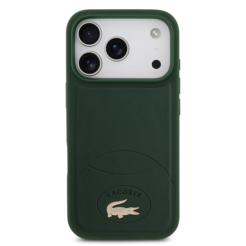 Apple iPhone 17 Pro Kılıf Lacoste Orjinal Lisanslı M-safe Şarj Özellikli PU Deri Tasarımlı Metal Logolu Kapak