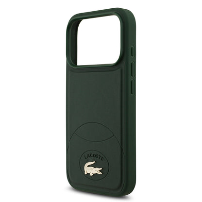 Apple iPhone 17 Pro Kılıf Lacoste Orjinal Lisanslı M-safe Şarj Özellikli PU Deri Tasarımlı Metal Logolu Kapak