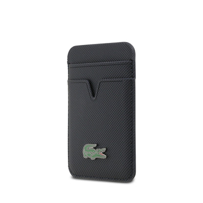 Apple iPhone 17 Pro Kılıf Lacoste Orjinal Lisanslı M-safe Şarj Özellikli PU Pike Desenli Metal Logolu Kartlıklı Kapak