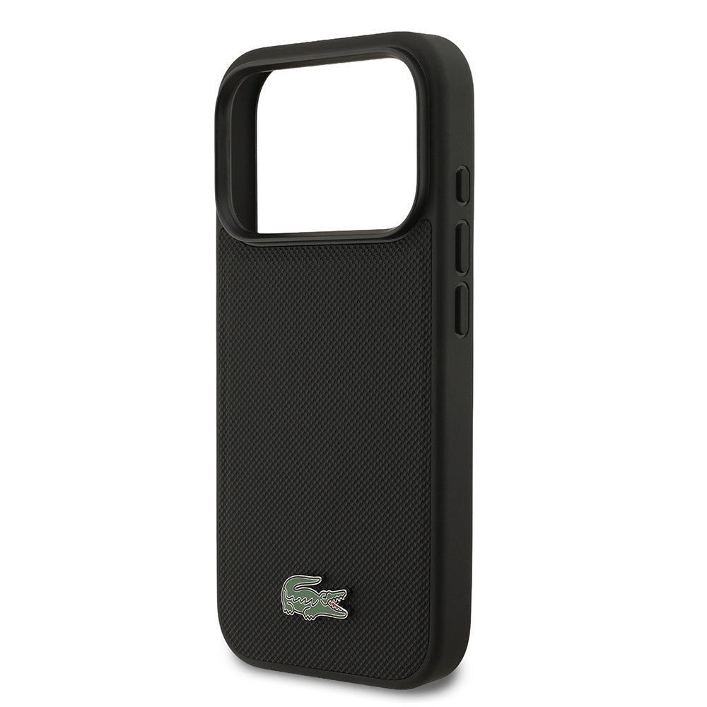 Apple iPhone 17 Pro Kılıf Lacoste Orjinal Lisanslı M-safe Şarj Özellikli PU Pike Desenli Metal Logolu Kartlıklı Kapak
