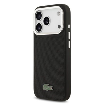 Apple iPhone 17 Pro Kılıf Lacoste Orjinal Lisanslı M-safe Şarj Özellikli PU Pike Desenli Standlı Metal Logolu Kapak