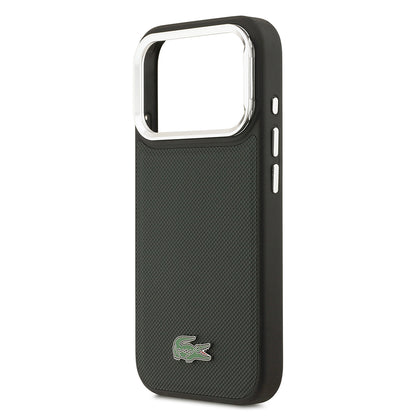 Apple iPhone 17 Pro Kılıf Lacoste Orjinal Lisanslı M-safe Şarj Özellikli PU Pike Desenli Standlı Metal Logolu Kapak