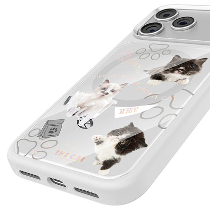 Apple iPhone 17 Pro Kılıf M-safe Şarj Özellikli 3D Baskılı Tasarım Mutural The Cat Serisi Kapak