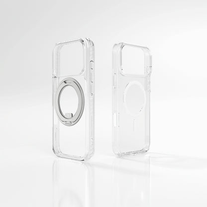 Apple iPhone 17 Pro Kılıf M-Safe Şarj Özellikli Airbag Tasarımlı Standlı AmazingThing Titan Pro MagSpin Kapak