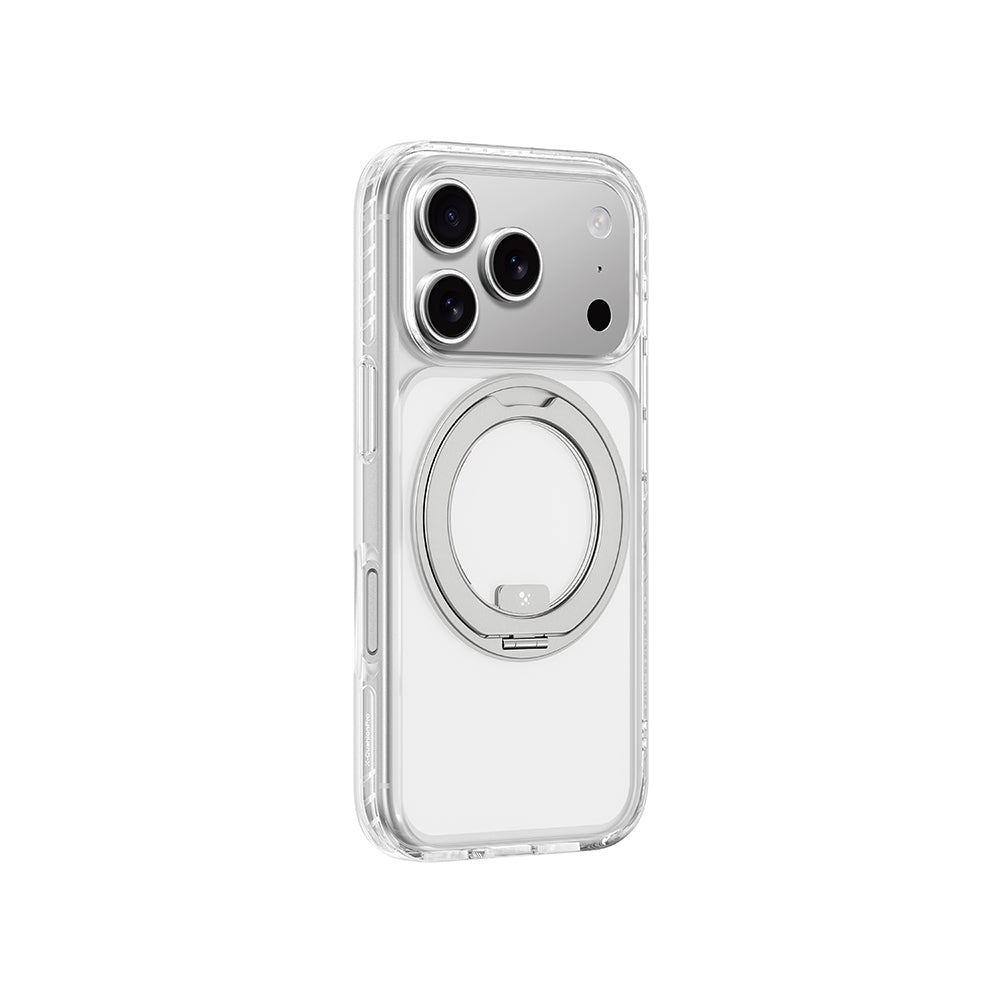 Apple iPhone 17 Pro Kılıf M-Safe Şarj Özellikli Airbag Tasarımlı Standlı AmazingThing Titan Pro MagSpin Kapak