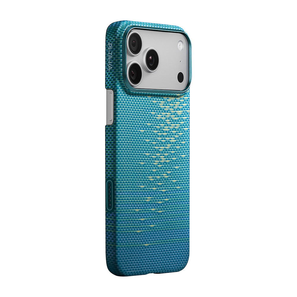 Apple iPhone 17 Pro Kılıf M-safe Şarj Özellikli Aramid Fiber Pitaka Glints of Gold Ultra Slim Serisi Kapak