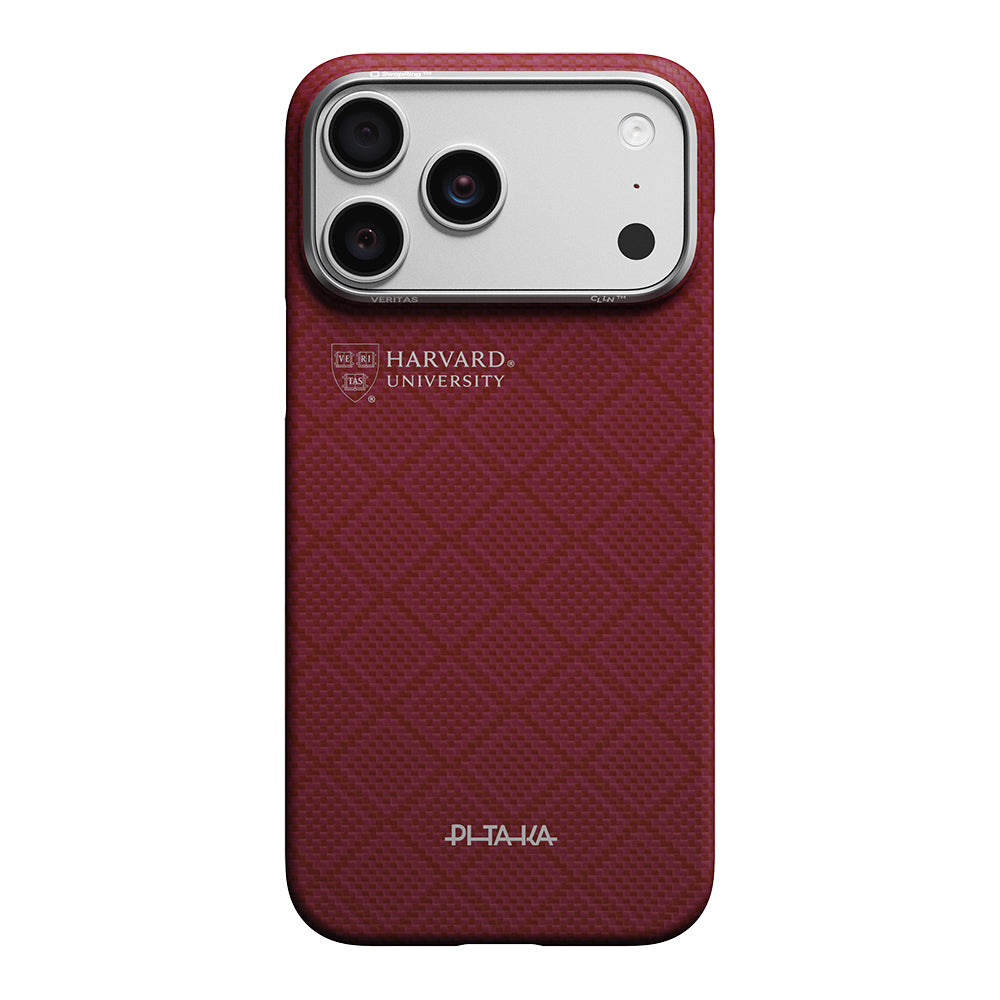 Apple iPhone 17 Pro Kılıf M-safe Şarj Özellikli Aramid Fiber Pitaka Harvard University Serisi Kapak
