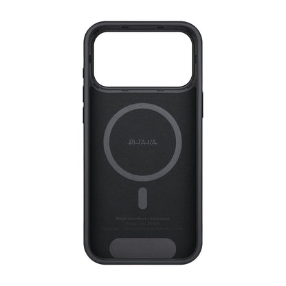 Apple iPhone 17 Pro Kılıf M-safe Şarj Özellikli Aramid Fiber Pitaka Military-Grade Classic Serisi Black-Grey Twill Kapak