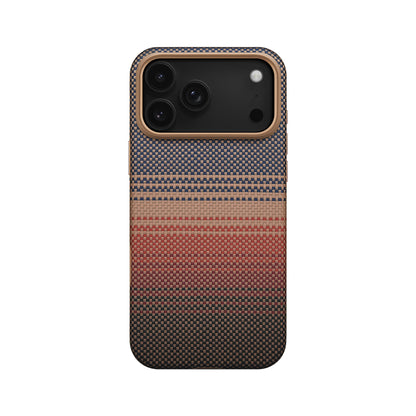 Apple iPhone 17 Pro Kılıf M-safe Şarj Özellikli Aramid Fiber Pitaka Military-Grade Sunset-Moonrise Serisi Kapak