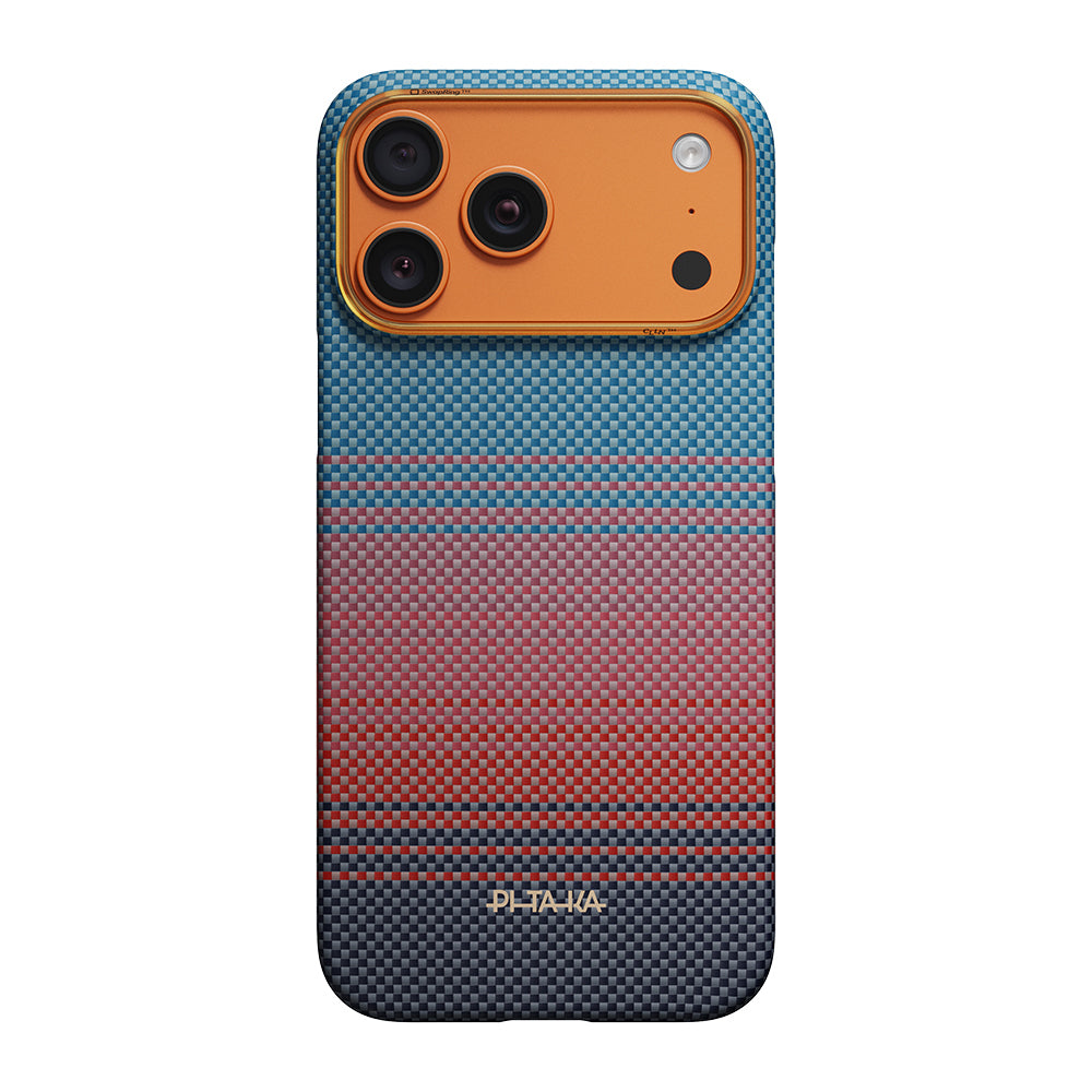 Apple iPhone 17 Pro Kılıf M-safe Şarj Özellikli Aramid Fiber Pitaka Sunset 2.0 California Dream Serisi Kapak