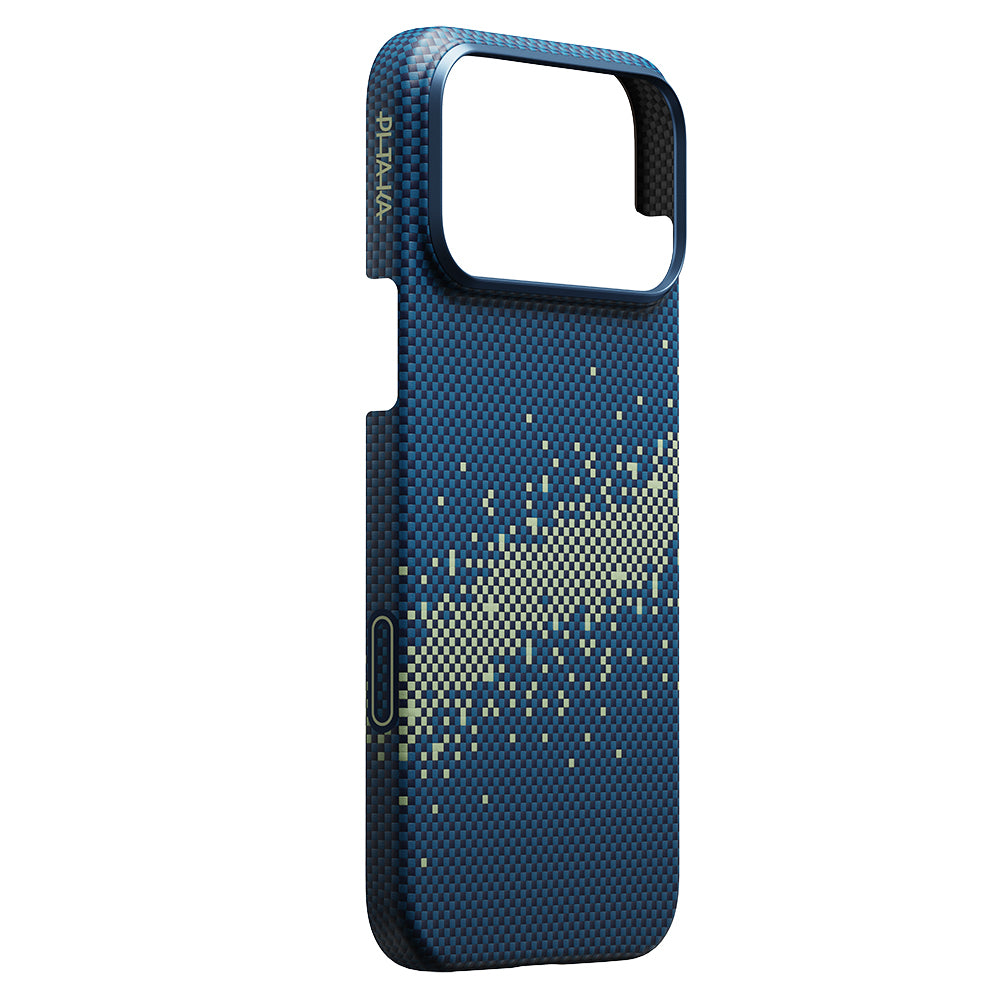Apple iPhone 17 Pro Kılıf M-safe Şarj Özellikli Aramid Fiber Pitaka Tactile Woven Starpeak Serisi Milky Way Galaxy Kapak