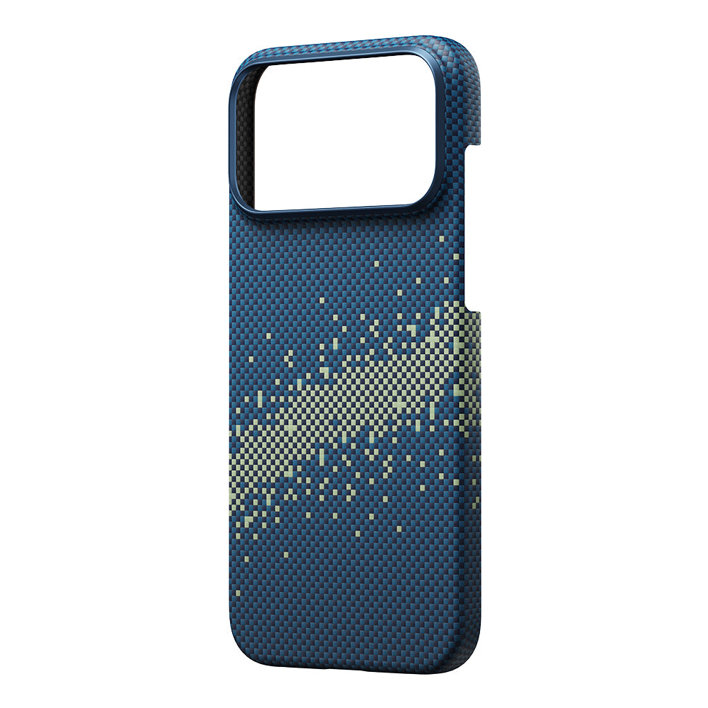 Apple iPhone 17 Pro Kılıf M-safe Şarj Özellikli Aramid Fiber Pitaka Tactile Woven Starpeak Serisi Milky Way Galaxy Kapak