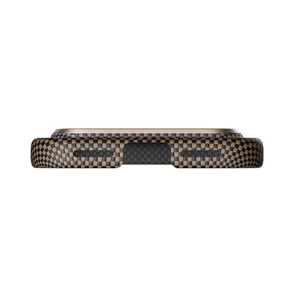 Apple iPhone 17 Pro Kılıf M-safe Şarj Özellikli Aramid Fiber Pitaka Tactile Woven Sunset-Moonrise Serisi Kapak