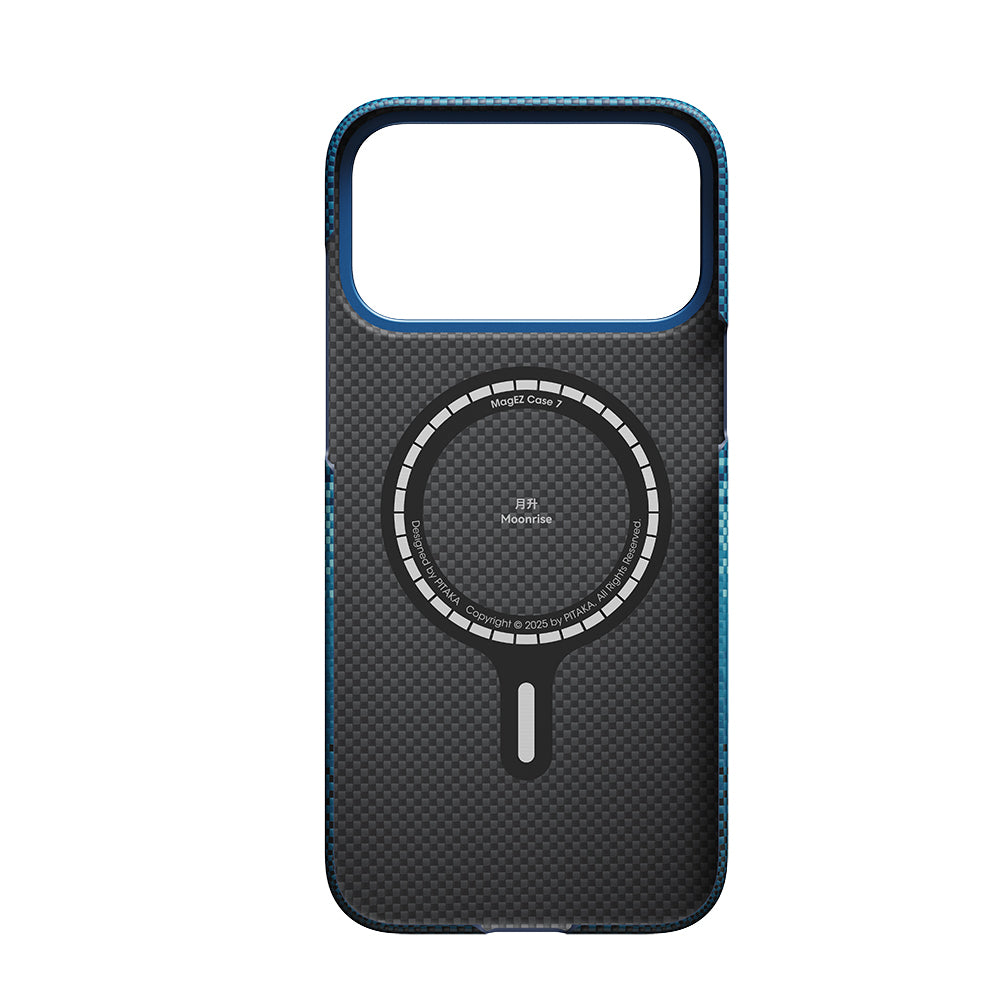 Apple iPhone 17 Pro Kılıf M-safe Şarj Özellikli Aramid Fiber Pitaka Tactile Woven Sunset-Moonrise Serisi Kapak