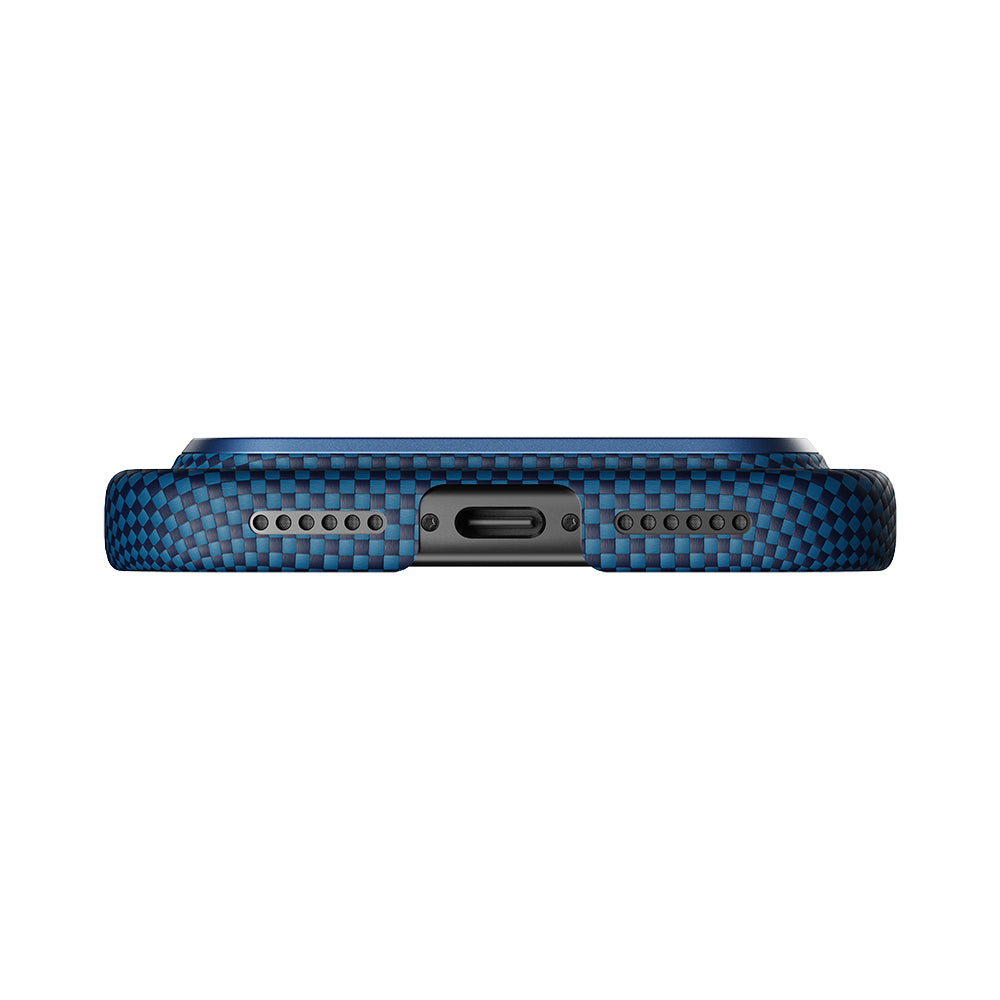 Apple iPhone 17 Pro Kılıf M-safe Şarj Özellikli Aramid Fiber Pitaka Tactile Woven Sunset-Moonrise Serisi Kapak