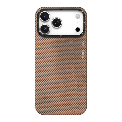 Apple iPhone 17 Pro Kılıf M-safe Şarj Özellikli Aramid Fiber Youngkit 1500D Extreme Wing Titanyum-Gold Serisi Kapak