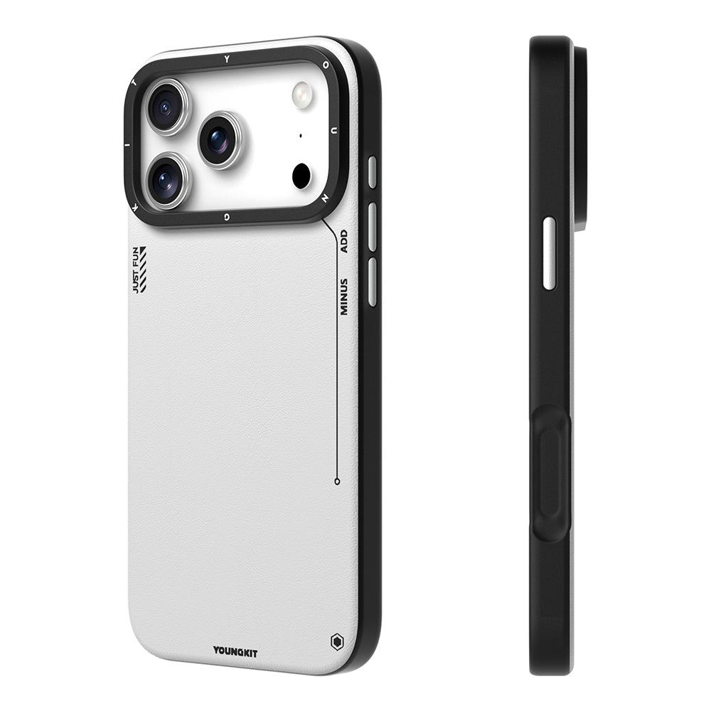 Apple iPhone 17 Pro Kılıf M-safe Şarj Özellikli Basit Mat Deri Desenli Youngkit Tech Fashion Serisi Kapak