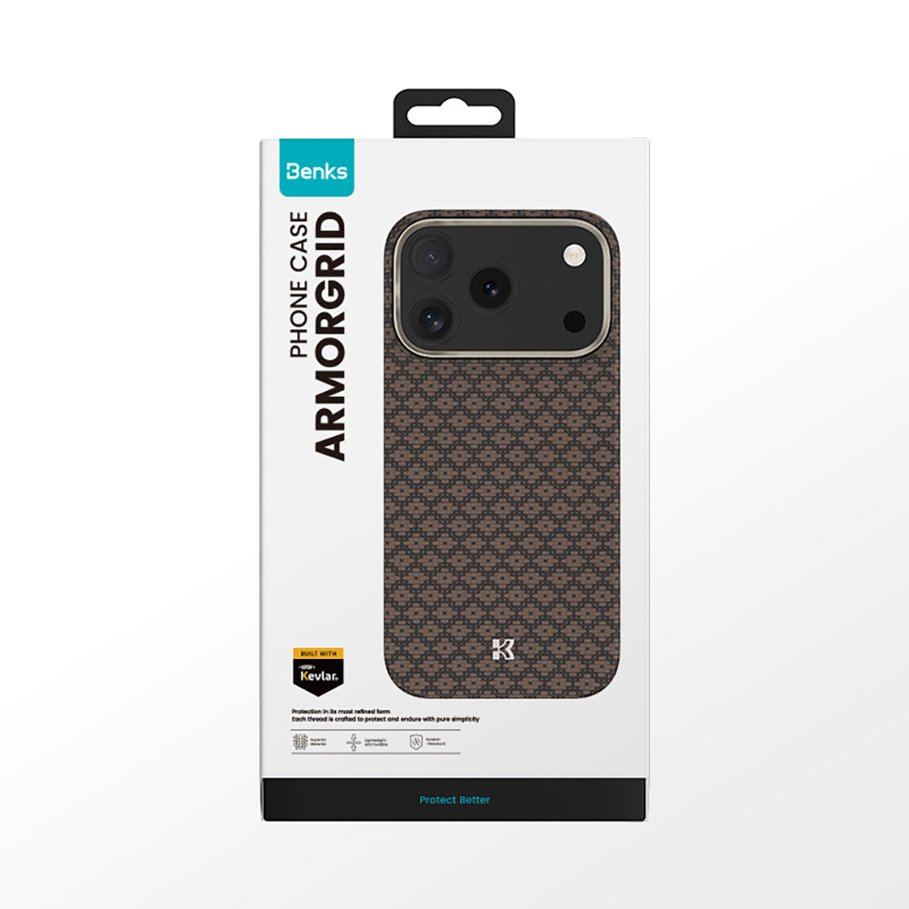 Apple iPhone 17 Pro Kılıf M-Safe Şarj Özellikli Benks ArmorAir ArmorGrid Serisi Kevlar Kapak