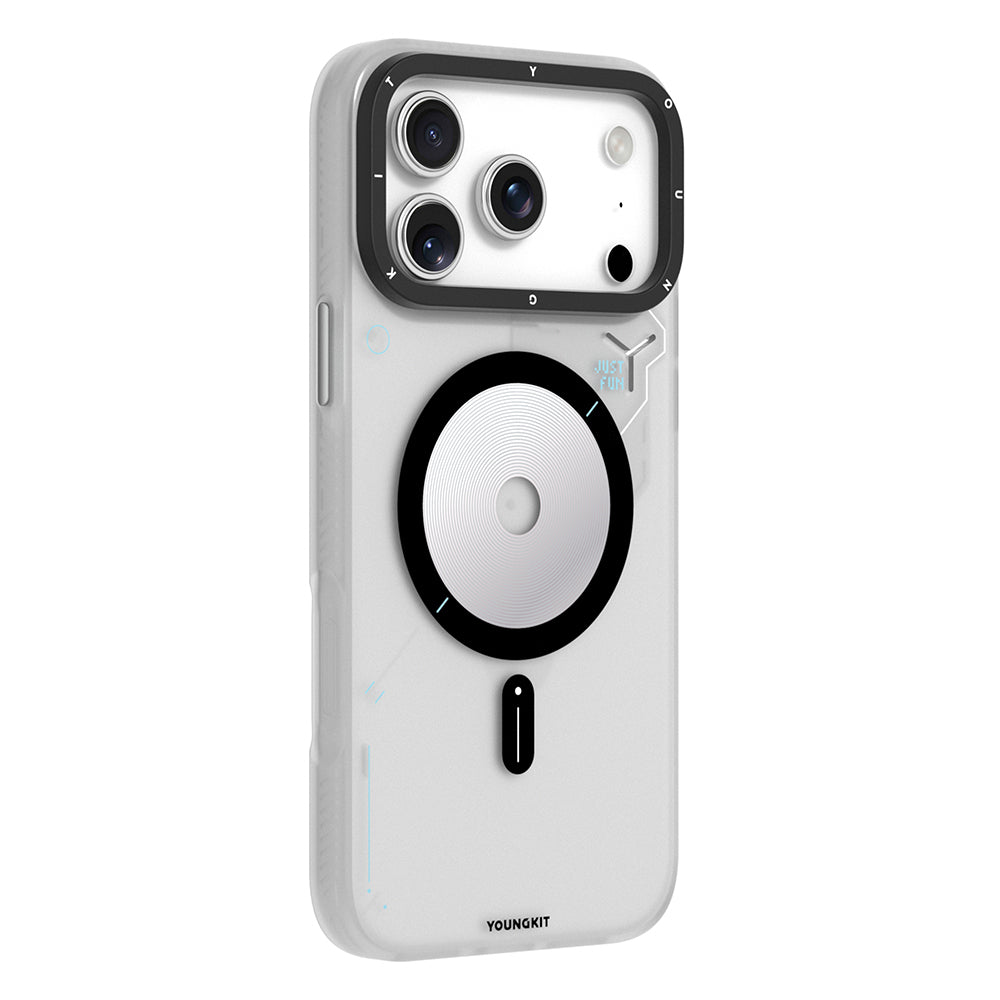 Apple iPhone 17 Pro Kılıf M-safe Şarj Özellikli Disk Desenli Youngkit Disc Battle Kapak