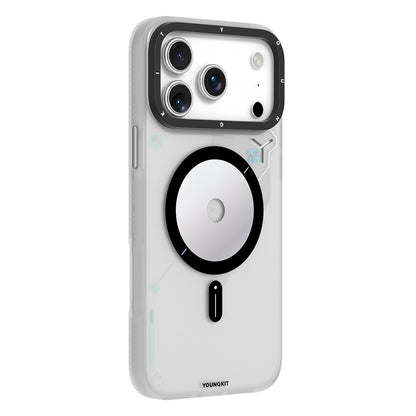 Apple iPhone 17 Pro Kılıf M-safe Şarj Özellikli Disk Desenli Youngkit Disc Battle Kapak